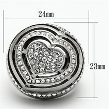 Load image into Gallery viewer, TK1141 - High polished (no plating) Stainless Steel Ring with Top Grade Crystal  in Clear
