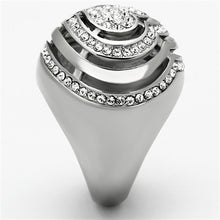 Load image into Gallery viewer, TK1141 - High polished (no plating) Stainless Steel Ring with Top Grade Crystal  in Clear