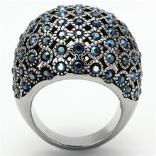 Load image into Gallery viewer, TK1143 - High polished (no plating) Stainless Steel Ring with Top Grade Crystal  in Aquamarine AB