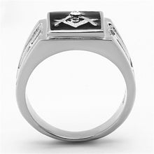 Load image into Gallery viewer, TK1158 - High polished (no plating) Stainless Steel Ring with Top Grade Crystal  in Clear