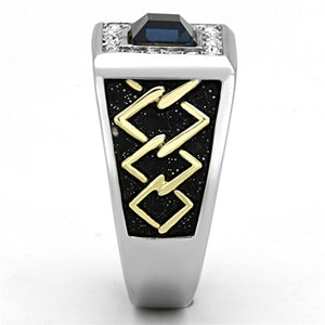 TK1180 - Two-Tone IP Gold (Ion Plating) Stainless Steel Ring with Top Grade Crystal  in Montana
