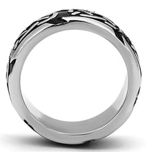 Load image into Gallery viewer, TK1197 - High polished (no plating) Stainless Steel Ring with Epoxy  in Jet