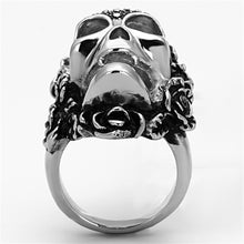 Load image into Gallery viewer, TK1203 - High polished (no plating) Stainless Steel Ring with Top Grade Crystal  in Black Diamond