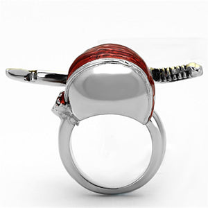 TK1205 - Two-Tone IP Gold (Ion Plating) Stainless Steel Ring with Epoxy  in Siam