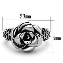 Load image into Gallery viewer, TK1217 - High polished (no plating) Stainless Steel Ring with Epoxy  in Jet