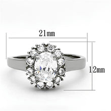 Load image into Gallery viewer, TK1223 - High polished (no plating) Stainless Steel Ring with AAA Grade CZ  in Clear
