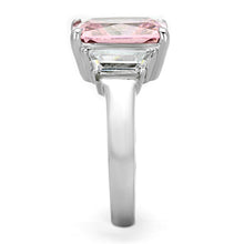 Load image into Gallery viewer, TK1224 - High polished (no plating) Stainless Steel Ring with AAA Grade CZ  in Rose