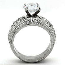 Load image into Gallery viewer, TK1228 - High polished (no plating) Stainless Steel Ring with AAA Grade CZ  in Clear