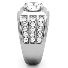 Load image into Gallery viewer, TK1233 - High polished (no plating) Stainless Steel Ring with AAA Grade CZ  in Clear