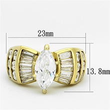 Load image into Gallery viewer, TK1235 - IP Gold(Ion Plating) Stainless Steel Ring with AAA Grade CZ  in Clear