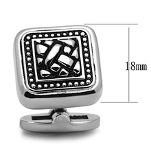 Load image into Gallery viewer, TK1256 - High polished (no plating) Stainless Steel Cufflink with Epoxy  in Jet