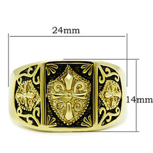 Load image into Gallery viewer, TK127G - IP Gold(Ion Plating) Stainless Steel Ring with Epoxy  in Jet