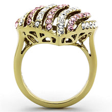 Load image into Gallery viewer, TK1287 - IP Gold(Ion Plating) Stainless Steel Ring with Top Grade Crystal  in Light Rose