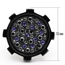 Load image into Gallery viewer, TK1296 - IP Black(Ion Plating) Stainless Steel Ring with Top Grade Crystal  in Multi Color