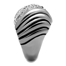 Load image into Gallery viewer, TK1304 - High polished (no plating) Stainless Steel Ring with Top Grade Crystal  in Clear