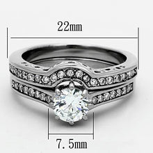 Load image into Gallery viewer, TK1330 - High polished (no plating) Stainless Steel Ring with AAA Grade CZ  in Clear