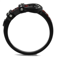 Load image into Gallery viewer, TK1334J - IP Black(Ion Plating) Stainless Steel Ring with Top Grade Crystal  in Multi Color