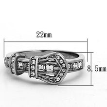 Load image into Gallery viewer, TK1334 - High polished (no plating) Stainless Steel Ring with Top Grade Crystal  in Clear