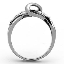 Load image into Gallery viewer, TK1341 - High polished (no plating) Stainless Steel Ring with Top Grade Crystal  in Clear