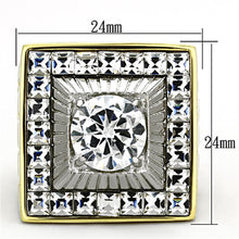 Load image into Gallery viewer, TK1359 - Two-Tone IP Gold (Ion Plating) Stainless Steel Ring with AAA Grade CZ  in Clear