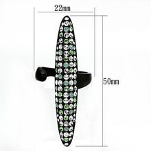 Load image into Gallery viewer, TK1365 - IP Black(Ion Plating) Stainless Steel Ring with Top Grade Crystal  in Multi Color