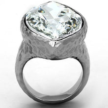 Load image into Gallery viewer, TK1368 - IP rhodium (PVD) Stainless Steel Ring with Top Grade Crystal  in Clear