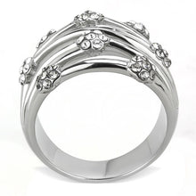 Load image into Gallery viewer, TK1372 - High polished (no plating) Stainless Steel Ring with Top Grade Crystal  in Clear