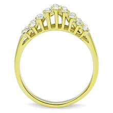 Load image into Gallery viewer, TK1384 - IP Gold(Ion Plating) Stainless Steel Ring with Top Grade Crystal  in Clear