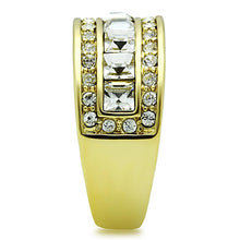 Load image into Gallery viewer, TK1386 - IP Gold(Ion Plating) Stainless Steel Ring with Top Grade Crystal  in Clear