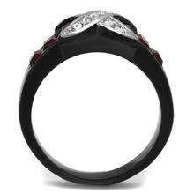 Load image into Gallery viewer, TK1388J - Two-Tone IP Black Stainless Steel Ring with Top Grade Crystal  in Siam