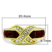 Load image into Gallery viewer, TK1388 - IP Gold(Ion Plating) Stainless Steel Ring with Top Grade Crystal  in Siam