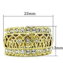 Load image into Gallery viewer, TK1393 - IP Gold(Ion Plating) Stainless Steel Ring with Top Grade Crystal  in Clear