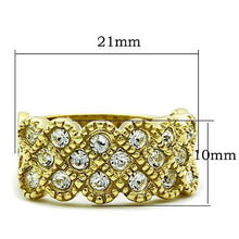 Load image into Gallery viewer, TK1394 - IP Gold(Ion Plating) Stainless Steel Ring with Top Grade Crystal  in Clear