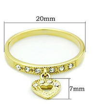 Load image into Gallery viewer, TK1395 - IP Gold(Ion Plating) Stainless Steel Ring with Top Grade Crystal  in Clear