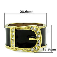 Load image into Gallery viewer, TK1396 - IP Gold(Ion Plating) Stainless Steel Ring with Top Grade Crystal  in Clear