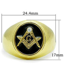 Load image into Gallery viewer, TK1403 - IP Gold(Ion Plating) Stainless Steel Ring with Top Grade Crystal  in Clear