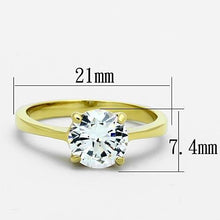 Load image into Gallery viewer, TK1405 - IP Gold(Ion Plating) Stainless Steel Ring with AAA Grade CZ  in Clear