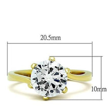 Load image into Gallery viewer, TK1406 - IP Gold(Ion Plating) Stainless Steel Ring with AAA Grade CZ  in Clear