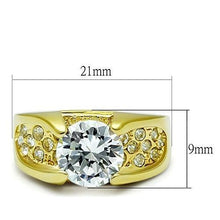 Load image into Gallery viewer, TK1411 - IP Gold(Ion Plating) Stainless Steel Ring with AAA Grade CZ  in Clear
