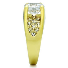 Load image into Gallery viewer, TK1411 - IP Gold(Ion Plating) Stainless Steel Ring with AAA Grade CZ  in Clear