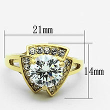 Load image into Gallery viewer, TK1412 - IP Gold(Ion Plating) Stainless Steel Ring with AAA Grade CZ  in Clear