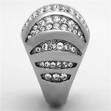 Load image into Gallery viewer, TK1430 - High polished (no plating) Stainless Steel Ring with Top Grade Crystal  in Clear