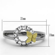 Load image into Gallery viewer, TK1434 - Two-Tone IP Gold (Ion Plating) Stainless Steel Ring with AAA Grade CZ  in Clear