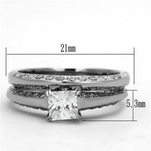 Load image into Gallery viewer, TK1435 - High polished (no plating) Stainless Steel Ring with AAA Grade CZ  in Clear