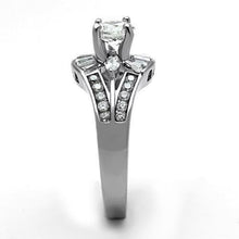 Load image into Gallery viewer, TK1451 - High polished (no plating) Stainless Steel Ring with AAA Grade CZ  in Clear