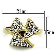 Load image into Gallery viewer, TK1485 - IP Gold(Ion Plating) Stainless Steel Ring with Top Grade Crystal  in Clear