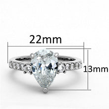 Load image into Gallery viewer, TK1493 - High polished (no plating) Stainless Steel Ring with AAA Grade CZ  in Clear