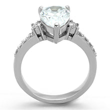 Load image into Gallery viewer, TK1493 - High polished (no plating) Stainless Steel Ring with AAA Grade CZ  in Clear