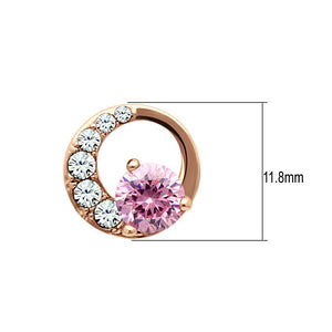 TK1498 - IP Rose Gold(Ion Plating) Stainless Steel Earrings with AAA Grade CZ  in Rose