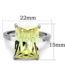 Load image into Gallery viewer, TK1514 - High polished (no plating) Stainless Steel Ring with AAA Grade CZ  in Citrine Yellow